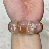 Cherry Blossom Agate Bracelet Gemstone Bangle For Women