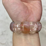 Cherry Blossom Agate Bracelet Gemstone Bangle For Women