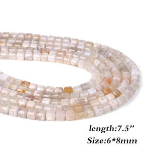Cherry Blossom Agates Stone Beads Cube Square Shape Loose Stones Beads