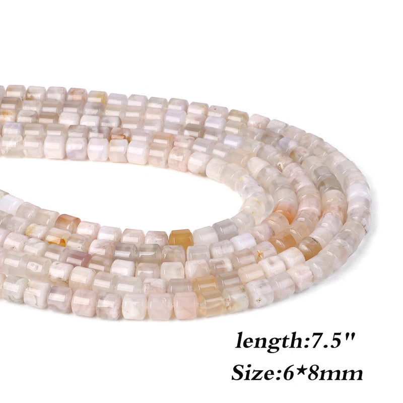 Cherry Blossom Agates Stone Beads Cube Square Shape Loose Stones Beads