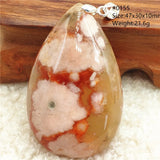 Cherry Orange Agate Bead Pendant Necklace Rectangle Gift Red Yellow Agate