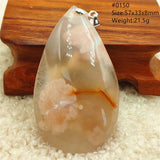 Cherry Orange Agate Bead Pendant Necklace Rectangle Gift Red Yellow Agate