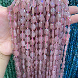 Cherry Quartz Beads Faceted Coin Square Loose Beads For Jewelry Making