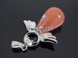 Cherry Quartz Angel Wing Teardrop Pendant Charms 10Pcs/Pack