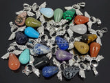 Cherry Quartz Angel Wing Teardrop Pendant Charms 10Pcs/Pack