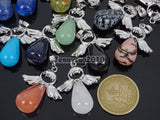 Cherry Quartz Angel Wing Teardrop Pendant Charms 10Pcs/Pack