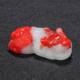 Natural Chicken Blood Hand-carved Jade Pendant Beast Necklace