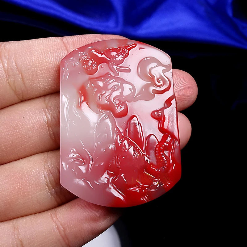 Hand-carved Tiger Jade Pendant Zodiac Necklace