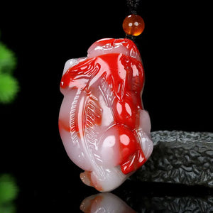 Chicken Blood Jade Lucky Pendant Evil Transfer Sweater Chain
