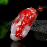 Chicken Blood Jade Lucky Pendant Evil Transfer Sweater Chain