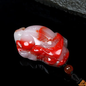 Chicken Blood Jade Lucky Pendant Evil Transfer Sweater Chain