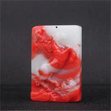 Natural Chicken Blood Jade Horse Pendant Success Necklace