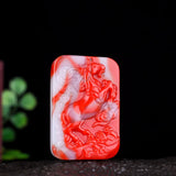 Natural Chicken Blood Jade Horse Pendant Success Necklace