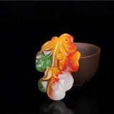 Chicken Blood Jade Orchid Pendant Necklace