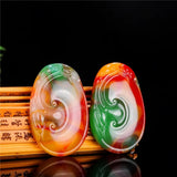 Natural Chicken Blood Jade Ruyi Pendant Necklace