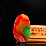 Natural Chicken Blood Jade Ruyi Pendant Necklace