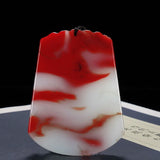 Chicken Blood Jade Dragon Pendant Zodiac Necklace