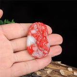 Natural Chicken Blood Jade Golden Toad Pendant Necklace