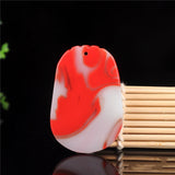 Natural Chicken Blood Jade Golden Toad Pendant Necklace