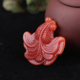 Chicken Blood Jade Goldfish Pendant Necklace