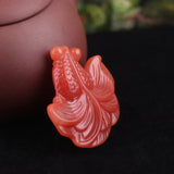 Chicken Blood Jade Goldfish Pendant Necklace