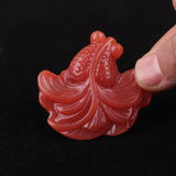 Chicken Blood Jade Goldfish Pendant Necklace