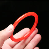 Natural Chicken Blood Jade Hand-carved Round Bar Bracelet