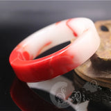 Natural Chicken Blood Jade Hand-carved Square Bracelet Boutique Jewelry