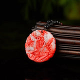 Chicken Blood Jade Unicorn Pendant - Men's and Women's Necklace