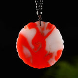 Chicken Blood Jade Unicorn Pendant - Men's and Women's Necklace