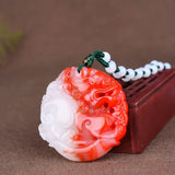 Chicken Blood Jade Unicorn Pendant Necklace for Men and Women