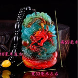 Chicken Blood Jade Zodiac Dragon Pendant Jewelry Men Women Necklace