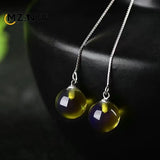 Chicken Yellow Beeswax Round Earrings S925 Silver Red Amber Eardrops
