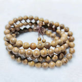 Chicken Wing Wood Round Beads Necklace & Bracelet, 8mm, 108 Beads