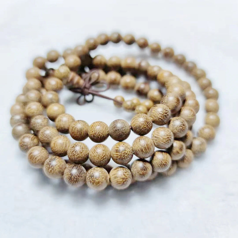 Chicken Wing Wood Round Beads Necklace & Bracelet, 8mm, 108 Beads
