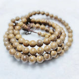 Chicken Wing Wood Round Beads Necklace & Bracelet, 8mm, 108 Beads