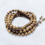 Chicken Wing Wood Round Beads Necklace & Bracelet, 8mm, 108 Beads