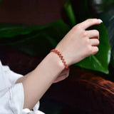 Red Agate Stone Beads Charm Bracelet for Women Bohemia Jewelry