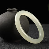 Natural Chinese Jade Hand Carved Round Bar Bracelet