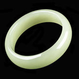 Hand Carved Natural Chinese Jade Wide Band Bracelet