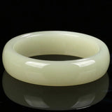 Hand Carved Natural Chinese Jade Wide Band Bracelet