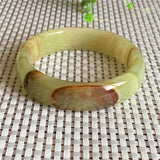 Hand Carved Wide Bar Jade Bracelet Boutique Jewelry Wood Grain Bracelet