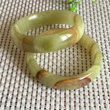 Hand Carved Wide Bar Jade Bracelet Boutique Jewelry Wood Grain Bracelet