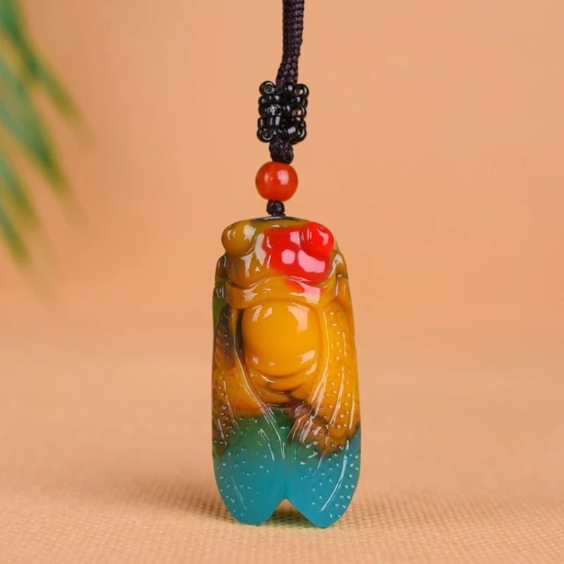 Chinese Hand-carved Cicada Jade Pendant Boutique Jewelry for Men and Women