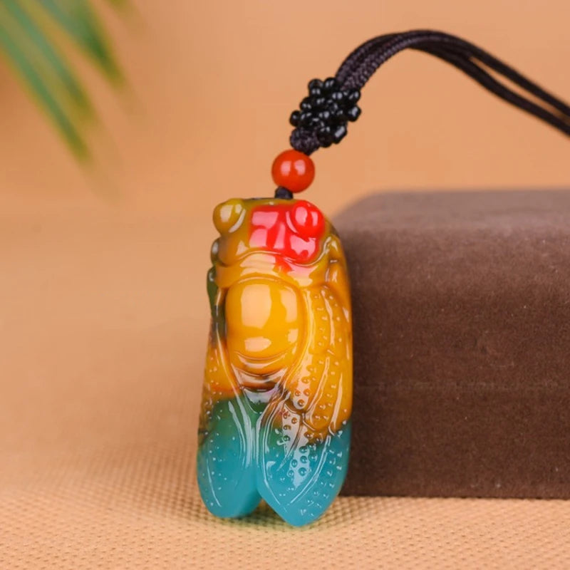 Chinese Hand-carved Cicada Jade Pendant Boutique Jewelry for Men and Women