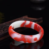 Natural Chinese Colored Jade Hand-carved Jade Bracelet