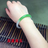 Chinese Jade Bracelet Bangle Charm Hand-Carved Luck Amulet