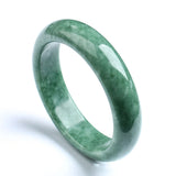 Natural Chinese Deep Turquoise Hand-Carved Wide Bar Jade Bracelet