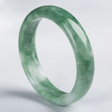 Natural Chinese Deep Turquoise Hand-Carved Wide Bar Jade Bracelet