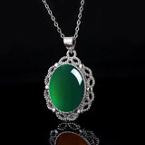Natural Chinese Green Chalcedony Water Drop Pendant Green Agate Bracelet